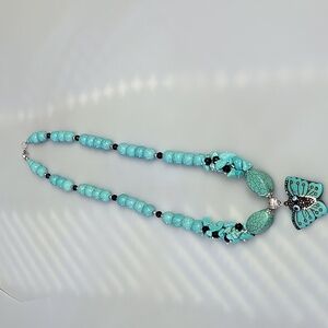 Stunning Butterfly turquoise necklace